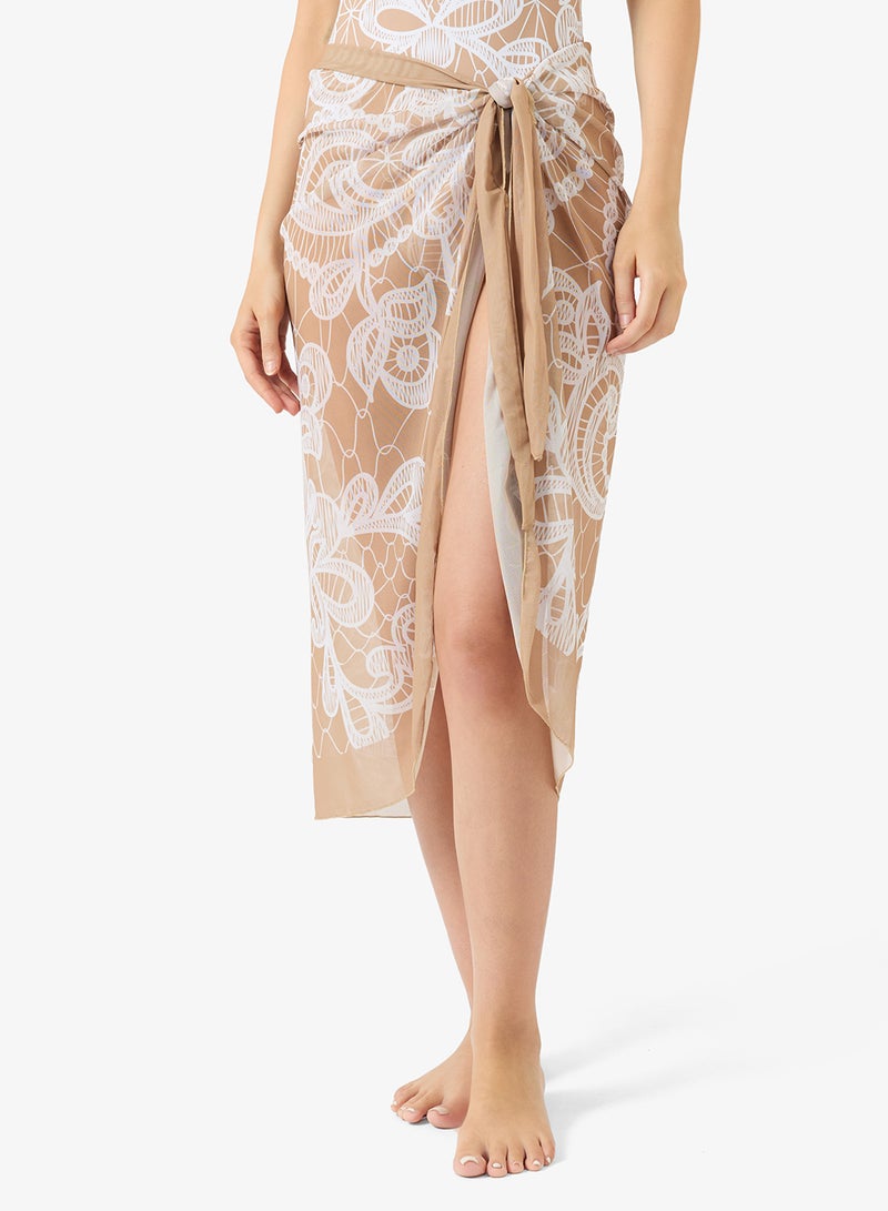 ELLA Printed Swimsuit With Sarong - Image 4